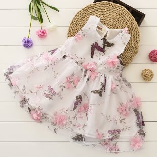 Charming Child Star&Petal Gauze Skirt