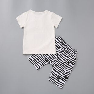 Childlike Innocence Clothes&Zebra Striped Short Sleeve Suit