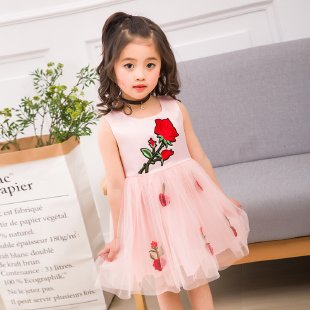 Charming Child Star&Rose Gauze Skirt