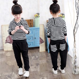 Happy Beibei&Autumn Girls Striped Suit