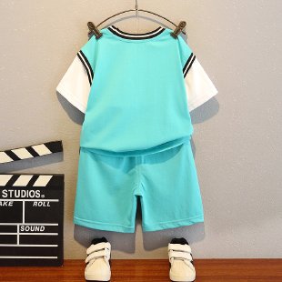 Childlike Innocence Clothes&Green Tiger Head Short Sleeve Suit