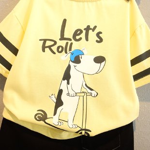 Childlike Innocence Clothes&Skateboard Dog Short Sleeve Suit