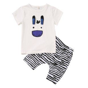 Childlike Innocence Clothes&Zebra Striped Short Sleeve Suit