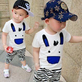 Childlike Innocence Clothes&Zebra Striped Short Sleeve Suit