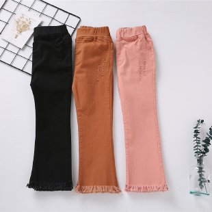 Lesa&Hair Corner High Elastic Bell-Bottom Pants