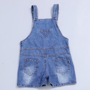 Guoli Man&Boys and Girls Denim Suspender Shorts