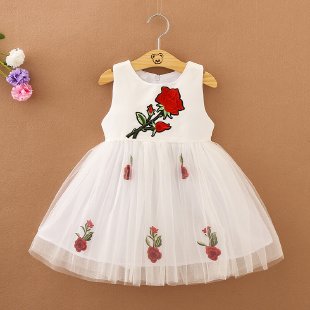 Charming Child Star&Rose Gauze Skirt